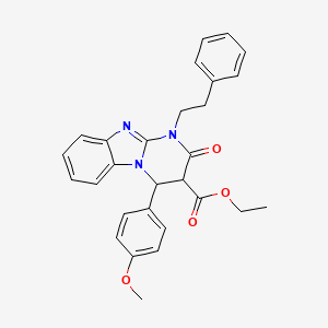 Ethyl 4-(4-(methyloxy)phenyl)-2-oxo-1-(2-phenylethyl)-1,2,3,4-tetrahydropyrimido[1,2-a]benzimidazole-3-carboxylate