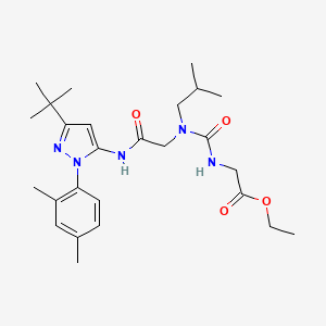 Ethyl 2-{[({[3-tert-butyl-1-(2,4-dimethylphenyl)-1H-pyrazol-5-YL]carbamoyl}methyl)(2-methylpropyl)carbamoyl]amino}acetate