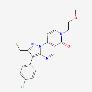 3-(4-chlorophenyl)-2-ethyl-7-(2-methoxyethyl)pyrazolo[1,5-a]pyrido[3,4-e]pyrimidin-6(7H)-one