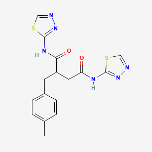 molecular formula C16H16N6O2S2 B11189740 2-[(4-methylphenyl)methyl]-N,N'-bis(1,3,4-thiadiazol-2-yl)butanediamide 