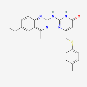 2-[(6-ethyl-4-methylquinazolin-2-yl)amino]-6-{[(4-methylphenyl)sulfanyl]methyl}pyrimidin-4(1H)-one