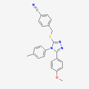 4-({[5-(4-methoxyphenyl)-4-(4-methylphenyl)-4H-1,2,4-triazol-3-yl]sulfanyl}methyl)benzonitrile