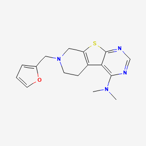 molecular formula C16H18N4OS B11189804 11-(furan-2-ylmethyl)-N,N-dimethyl-8-thia-4,6,11-triazatricyclo[7.4.0.02,7]trideca-1(9),2,4,6-tetraen-3-amine CAS No. 126996-63-2