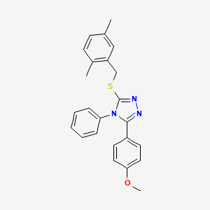 molecular formula C24H23N3OS B11189830 3-{[(2,5-dimethylphenyl)methyl]sulfanyl}-5-(4-methoxyphenyl)-4-phenyl-4H-1,2,4-triazole 