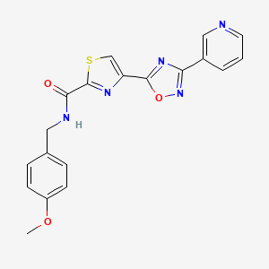 N-(4-methoxybenzyl)-4-[3-(pyridin-3-yl)-1,2,4-oxadiazol-5-yl]-1,3-thiazole-2-carboxamide