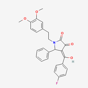 1-[2-(3,4-dimethoxyphenyl)ethyl]-4-[(4-fluorophenyl)carbonyl]-3-hydroxy-5-phenyl-1,5-dihydro-2H-pyrrol-2-one