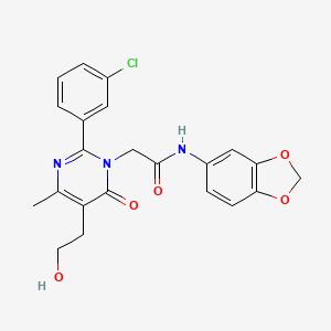 N-(1,3-benzodioxol-5-yl)-2-[2-(3-chlorophenyl)-5-(2-hydroxyethyl)-4-methyl-6-oxopyrimidin-1(6H)-yl]acetamide