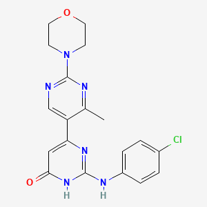 molecular formula C19H19ClN6O2 B11189852 2-anilino-4'-methyl-2'-morpholin-4-yl-4,5'-bipyrimidin-6(1H)-one 