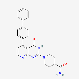 1-[5-(Biphenyl-4-yl)-4-hydroxypyrido[2,3-d]pyrimidin-2-yl]piperidine-4-carboxamide