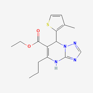 Ethyl 7-(3-methylthiophen-2-yl)-5-propyl-4,7-dihydro[1,2,4]triazolo[1,5-a]pyrimidine-6-carboxylate