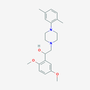 molecular formula C22H30N2O3 B11189890 1-(2,5-Dimethoxyphenyl)-2-(4-(2,5-dimethylphenyl)piperazin-1-yl)ethanol 