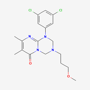 molecular formula C18H22Cl2N4O2 B11189907 1-(3,5-dichlorophenyl)-3-(3-methoxypropyl)-7,8-dimethyl-1,2,3,4-tetrahydro-6H-pyrimido[1,2-a][1,3,5]triazin-6-one 