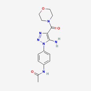 molecular formula C15H18N6O3 B11189928 N-{4-[5-amino-4-(morpholin-4-ylcarbonyl)-1H-1,2,3-triazol-1-yl]phenyl}acetamide 