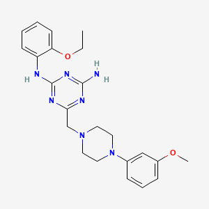 molecular formula C23H29N7O2 B11189930 N-(2-ethoxyphenyl)-6-{[4-(3-methoxyphenyl)piperazin-1-yl]methyl}-1,3,5-triazine-2,4-diamine 