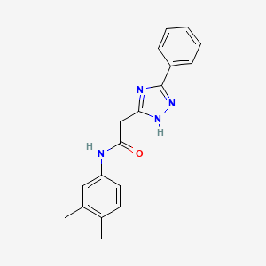 molecular formula C18H18N4O B11189940 N-(3,4-dimethylphenyl)-2-(3-phenyl-1H-1,2,4-triazol-5-yl)acetamide 