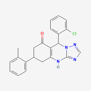 9-(2-chlorophenyl)-6-(2-methylphenyl)-5,6,7,9-tetrahydro[1,2,4]triazolo[5,1-b]quinazolin-8(4H)-one