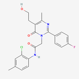 N-(2-chloro-4-methylphenyl)-2-[2-(4-fluorophenyl)-5-(2-hydroxyethyl)-4-methyl-6-oxopyrimidin-1(6H)-yl]acetamide