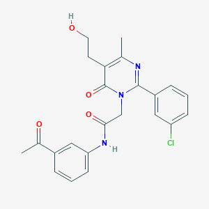 N-(3-acetylphenyl)-2-[2-(3-chlorophenyl)-5-(2-hydroxyethyl)-4-methyl-6-oxopyrimidin-1(6H)-yl]acetamide