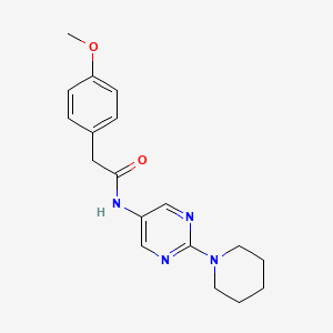 molecular formula C18H22N4O2 B11189991 2-(4-Methoxyphenyl)-N-[2-(piperidin-1-YL)pyrimidin-5-YL]acetamide 