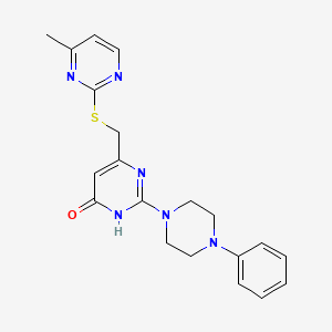 molecular formula C20H22N6OS B11190003 6-{[(4-Methylpyrimidin-2-yl)sulfanyl]methyl}-2-(4-phenylpiperazin-1-yl)pyrimidin-4-ol 