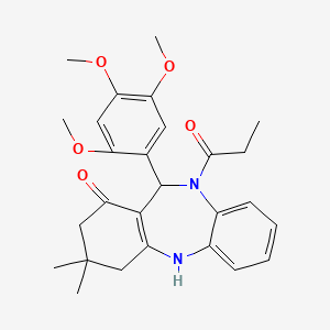 3,3-dimethyl-10-propionyl-11-(2,4,5-trimethoxyphenyl)-2,3,4,5,10,11-hexahydro-1H-dibenzo[b,e][1,4]diazepin-1-one