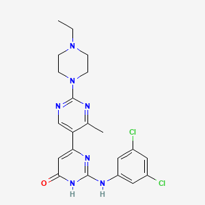 molecular formula C21H23Cl2N7O B11190045 2-[(3,5-Dichlorophenyl)amino]-2'-(4-ethylpiperazin-1-YL)-4'-methyl-1,6-dihydro-[4,5'-bipyrimidin]-6-one 