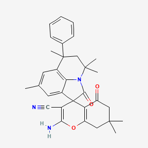 2-amino-4',4',6',7,7,8'-hexamethyl-2',5-dioxo-6'-phenyl-5,5',6,6',7,8-hexahydro-4'H-spiro[chromene-4,1'-pyrrolo[3,2,1-ij]quinoline]-3-carbonitrile