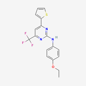 molecular formula C17H14F3N3OS B11190053 N-(4-ethoxyphenyl)-4-(thiophen-2-yl)-6-(trifluoromethyl)pyrimidin-2-amine 