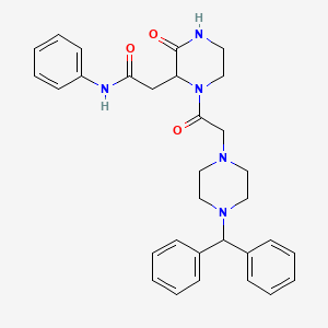 2-(1-{[4-(diphenylmethyl)piperazin-1-yl]acetyl}-3-oxopiperazin-2-yl)-N-phenylacetamide