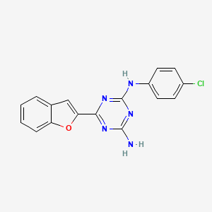 6-(1-benzofuran-2-yl)-N-(4-chlorophenyl)-1,3,5-triazine-2,4-diamine