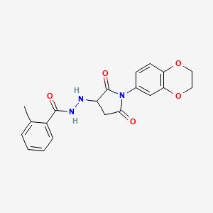 N'-[1-(2,3-dihydro-1,4-benzodioxin-6-yl)-2,5-dioxopyrrolidin-3-yl]-2-methylbenzohydrazide