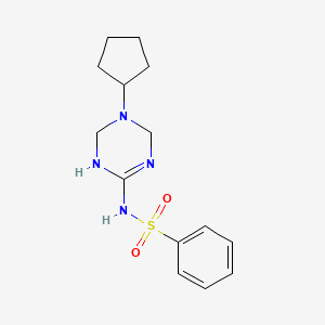 molecular formula C14H20N4O2S B11190148 N-(5-cyclopentyl-1,4,5,6-tetrahydro-1,3,5-triazin-2-yl)benzenesulfonamide 