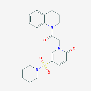 molecular formula C21H25N3O4S B11190158 1-(2-(3,4-dihydroquinolin-1(2H)-yl)-2-oxoethyl)-5-(piperidin-1-ylsulfonyl)pyridin-2(1H)-one 