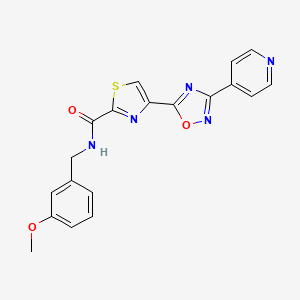 N-(3-methoxybenzyl)-4-[3-(pyridin-4-yl)-1,2,4-oxadiazol-5-yl]-1,3-thiazole-2-carboxamide