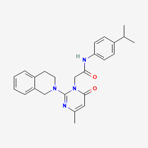 molecular formula C25H28N4O2 B11190198 2-[2-(3,4-dihydroisoquinolin-2(1H)-yl)-4-methyl-6-oxopyrimidin-1(6H)-yl]-N-[4-(propan-2-yl)phenyl]acetamide 