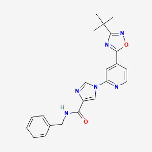 N-benzyl-1-[4-(3-tert-butyl-1,2,4-oxadiazol-5-yl)pyridin-2-yl]-1H-imidazole-4-carboxamide