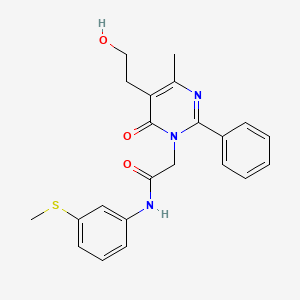 2-[5-(2-hydroxyethyl)-4-methyl-6-oxo-2-phenylpyrimidin-1(6H)-yl]-N-[3-(methylsulfanyl)phenyl]acetamide