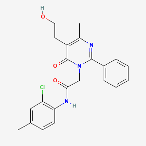 N-(2-chloro-4-methylphenyl)-2-[5-(2-hydroxyethyl)-4-methyl-6-oxo-2-phenylpyrimidin-1(6H)-yl]acetamide