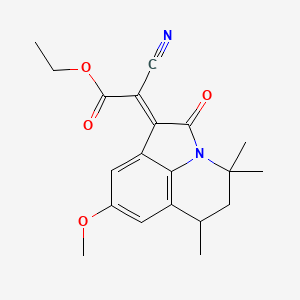 ethyl (2E)-cyano(8-methoxy-4,4,6-trimethyl-2-oxo-5,6-dihydro-4H-pyrrolo[3,2,1-ij]quinolin-1(2H)-ylidene)ethanoate