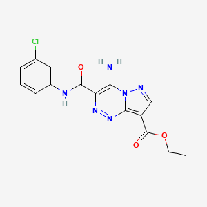 Ethyl 4-amino-3-[(3-chlorophenyl)carbamoyl]pyrazolo[5,1-c][1,2,4]triazine-8-carboxylate