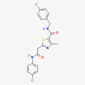 molecular formula C20H17ClFN3O2S B11190269 2-{2-[(4-chlorophenyl)amino]-2-oxoethyl}-N-(4-fluorobenzyl)-4-methyl-1,3-thiazole-5-carboxamide 