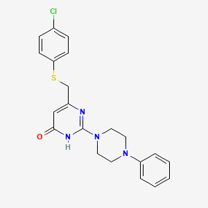 molecular formula C21H21ClN4OS B11190299 6-{[(4-Chlorophenyl)sulfanyl]methyl}-2-(4-phenylpiperazin-1-yl)pyrimidin-4-ol 