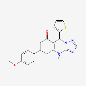 6-(4-methoxyphenyl)-9-(thiophen-2-yl)-5,6,7,9-tetrahydro[1,2,4]triazolo[5,1-b]quinazolin-8(4H)-one