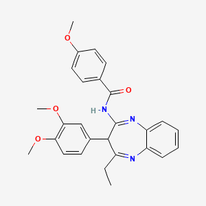 N-[3-(3,4-dimethoxyphenyl)-4-ethyl-3H-1,5-benzodiazepin-2-yl]-4-methoxybenzamide