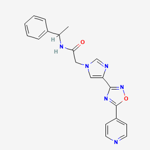 N-(1-Phenylethyl)-2-{4-[5-(pyridin-4-YL)-1,2,4-oxadiazol-3-YL]-1H-imidazol-1-YL}acetamide