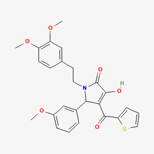 molecular formula C26H25NO6S B11190402 1-[2-(3,4-dimethoxyphenyl)ethyl]-3-hydroxy-5-(3-methoxyphenyl)-4-(thiophen-2-ylcarbonyl)-1,5-dihydro-2H-pyrrol-2-one 