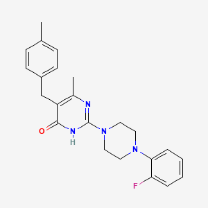 molecular formula C23H25FN4O B11190419 2-[4-(2-fluorophenyl)piperazin-1-yl]-6-methyl-5-(4-methylbenzyl)pyrimidin-4(3H)-one 