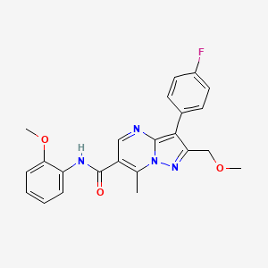 3-(4-fluorophenyl)-2-(methoxymethyl)-N-(2-methoxyphenyl)-7-methylpyrazolo[1,5-a]pyrimidine-6-carboxamide