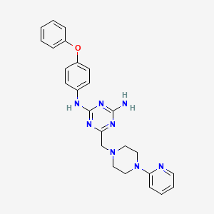 N-(4-phenoxyphenyl)-6-[(4-pyridin-2-ylpiperazin-1-yl)methyl]-1,3,5-triazine-2,4-diamine