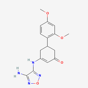 3-[(4-Amino-1,2,5-oxadiazol-3-yl)amino]-5-(2,4-dimethoxyphenyl)cyclohex-2-en-1-one